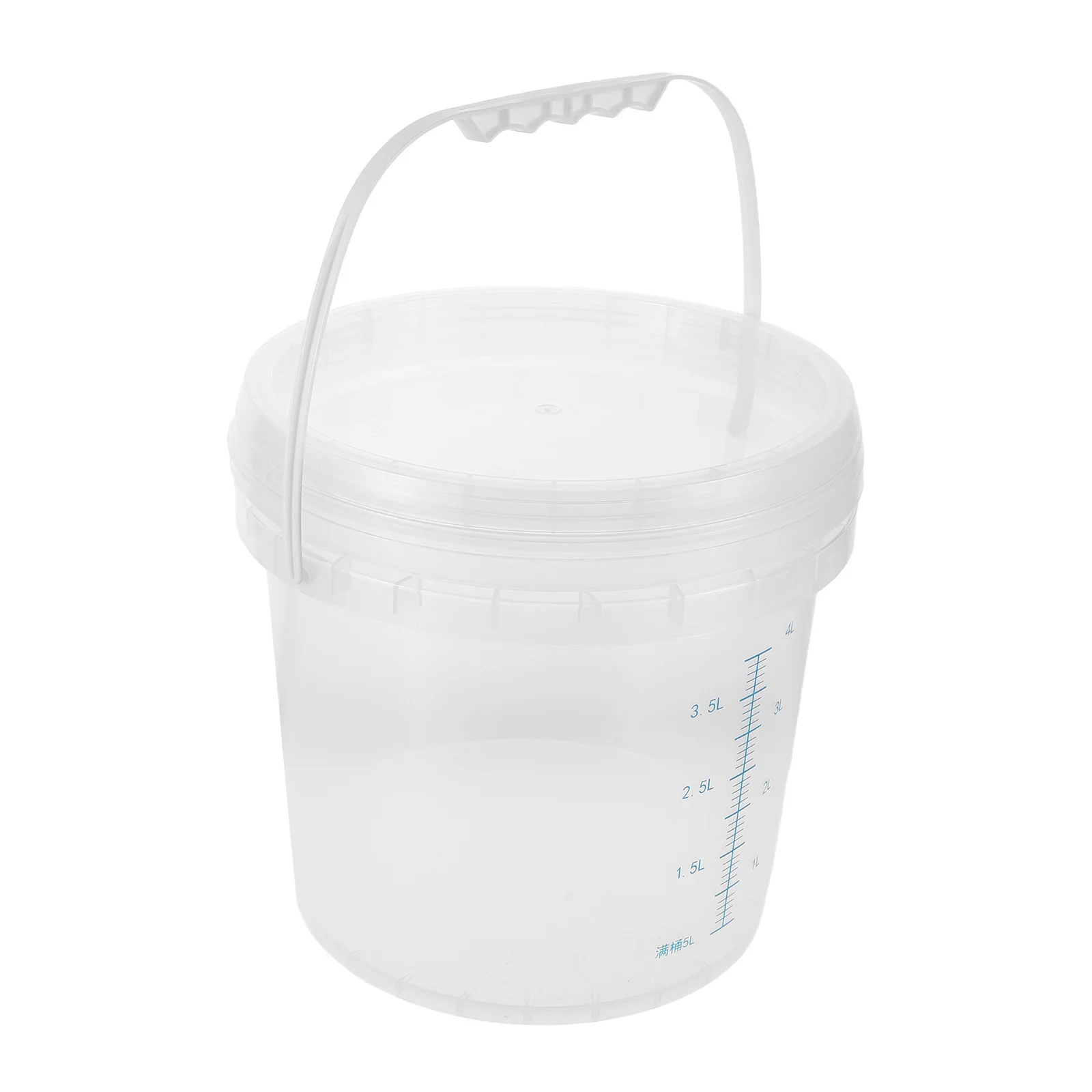 Food Grade Thickened Plastic Bucket 5L Clear Measuring Scale Sealed Lid Handle Storage Soaking Container Cleaning Sanitation
