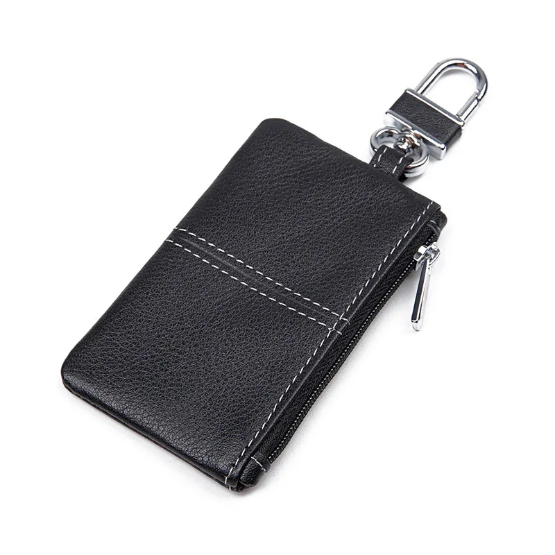Genuine Leather Coin Purse Top Grain Cowhide Car Key Case Portable Car Key Holder for Daily Use