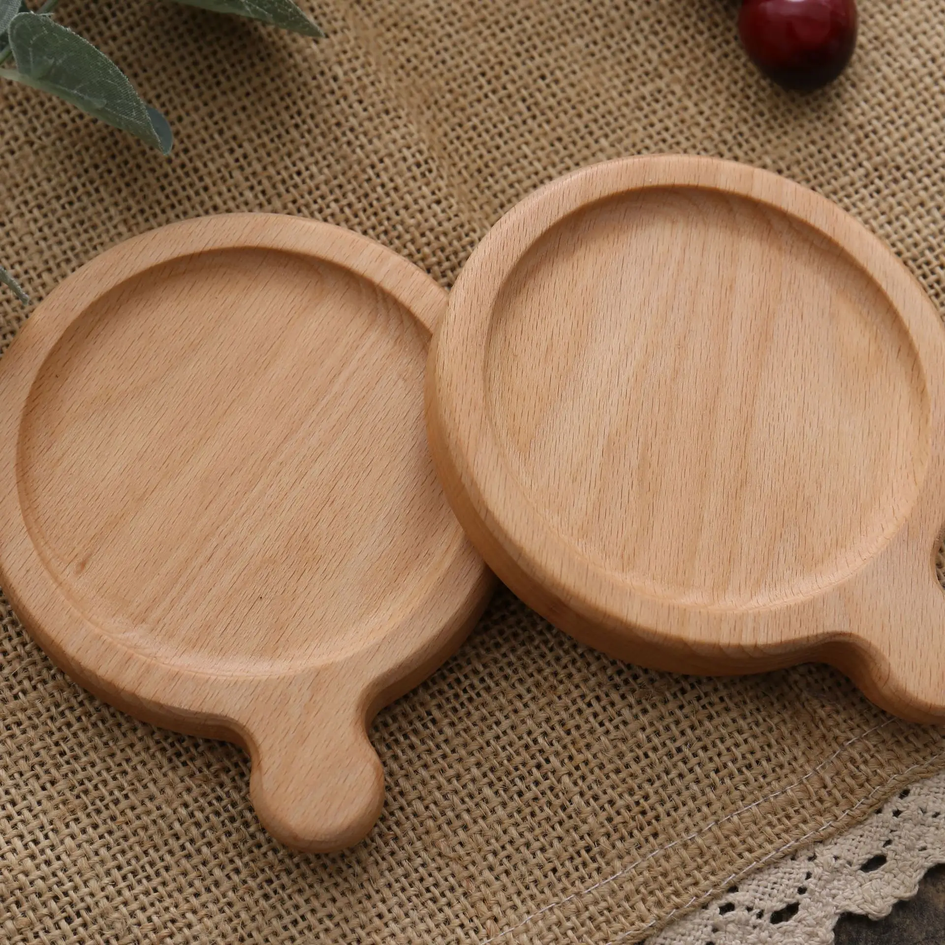 8,8 cm Walnoot Houten Onderzetters voor Glazen en Mokken, Ronde Vierkante Houten Bekeronderzetter Duurzame Thee- en Koffiebekeronderzetter Placemats