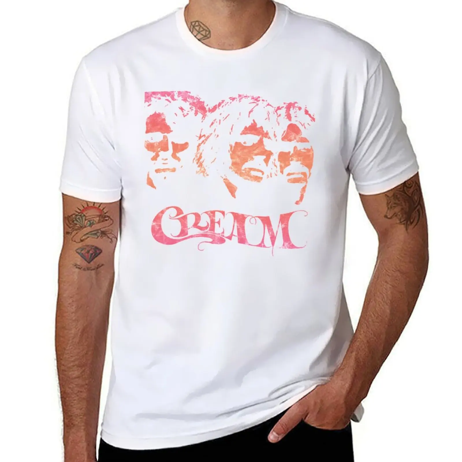 

Cream Band T-Shirt essential t shirt man t shirt luxury T-Shirt