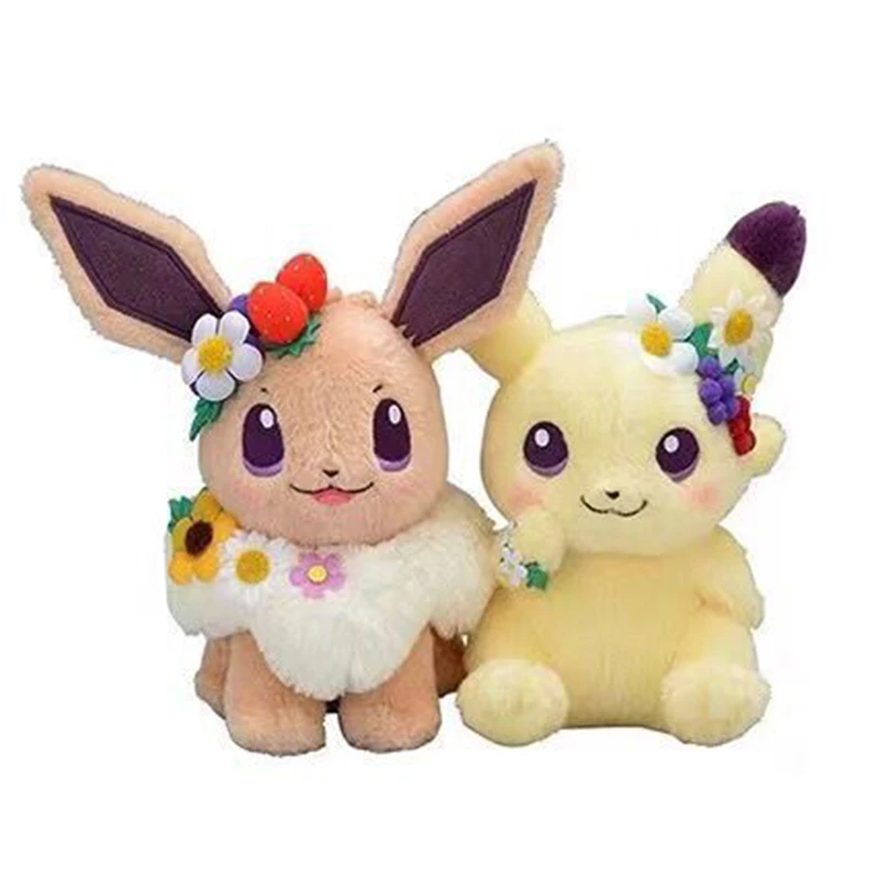 Pokemon Plush Xmas Easter Wreath Pikachu Eevee  Plushies Scorbunny Ponyta Sylveon Kawaii Pawmi Stuffed Toys Hobbies Kids Gifts