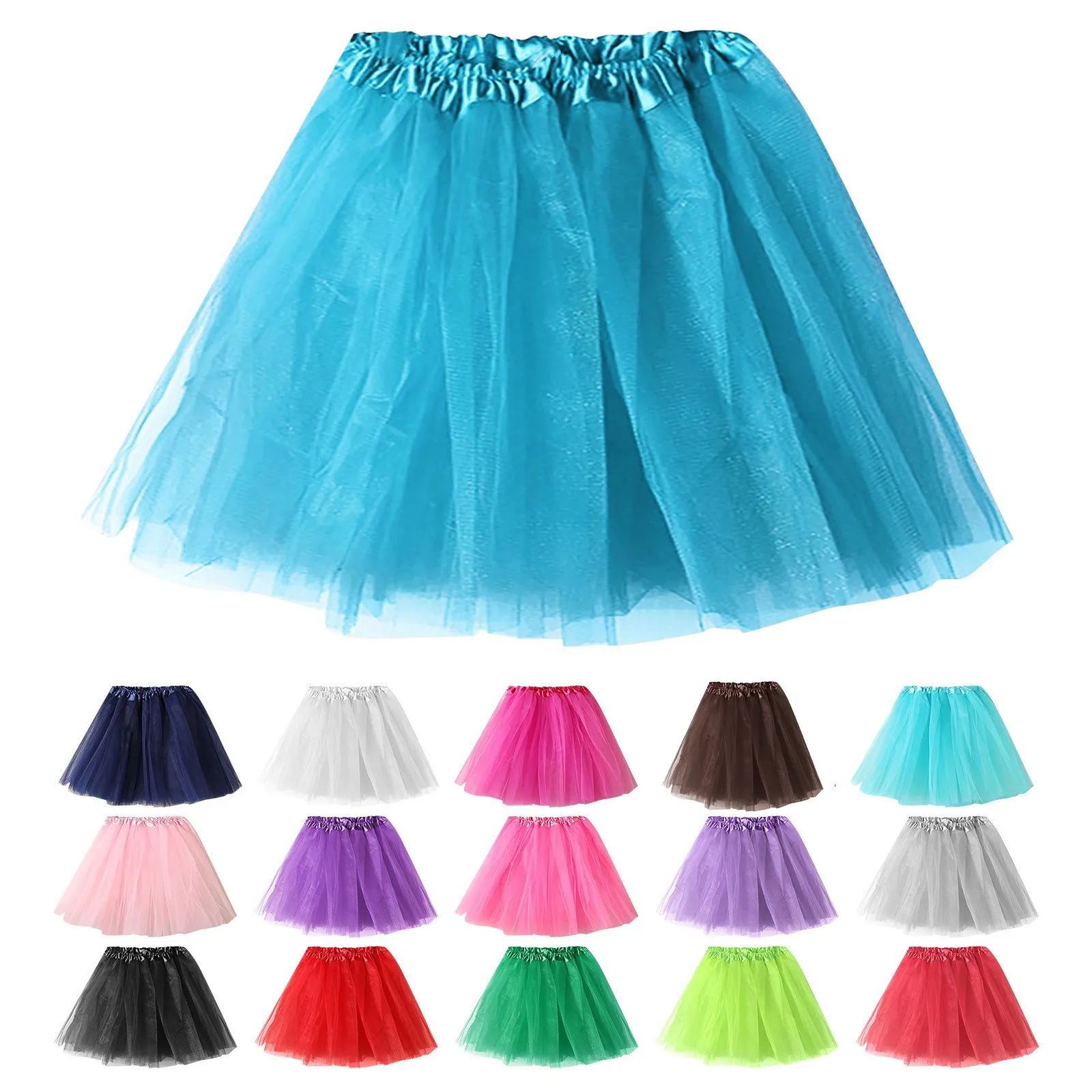 

Mardi Gras Party Ladies Soild Color Dress Short Fashion Pleated Tutu Dance Skirt Plaid Mini Skirts Women Stretchy Toddler Skirts