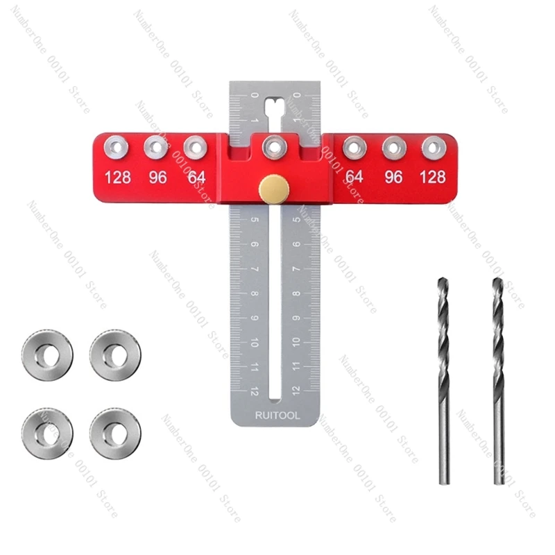 

Adjustable Cabinet Hardware Doweling Jig Self Centering Punch Locator Precise Woodworking Drill Guide For Drawer Cabinet