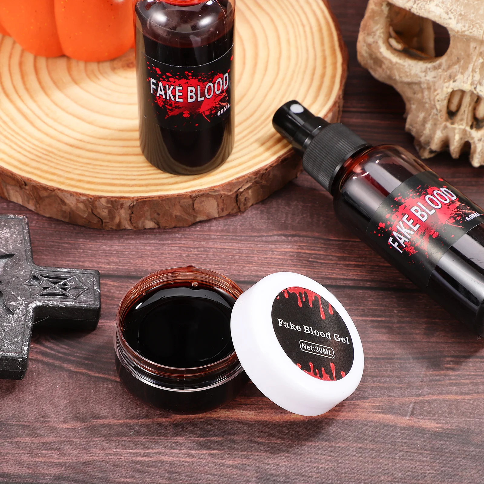 

1 комплект, гель с искусственной крови, реалистичный спрей для крови, макияж на Хэллоуин для косплея, лица, тела, специальные эффекты, искусственный макияж, макияж на Хэллоуин