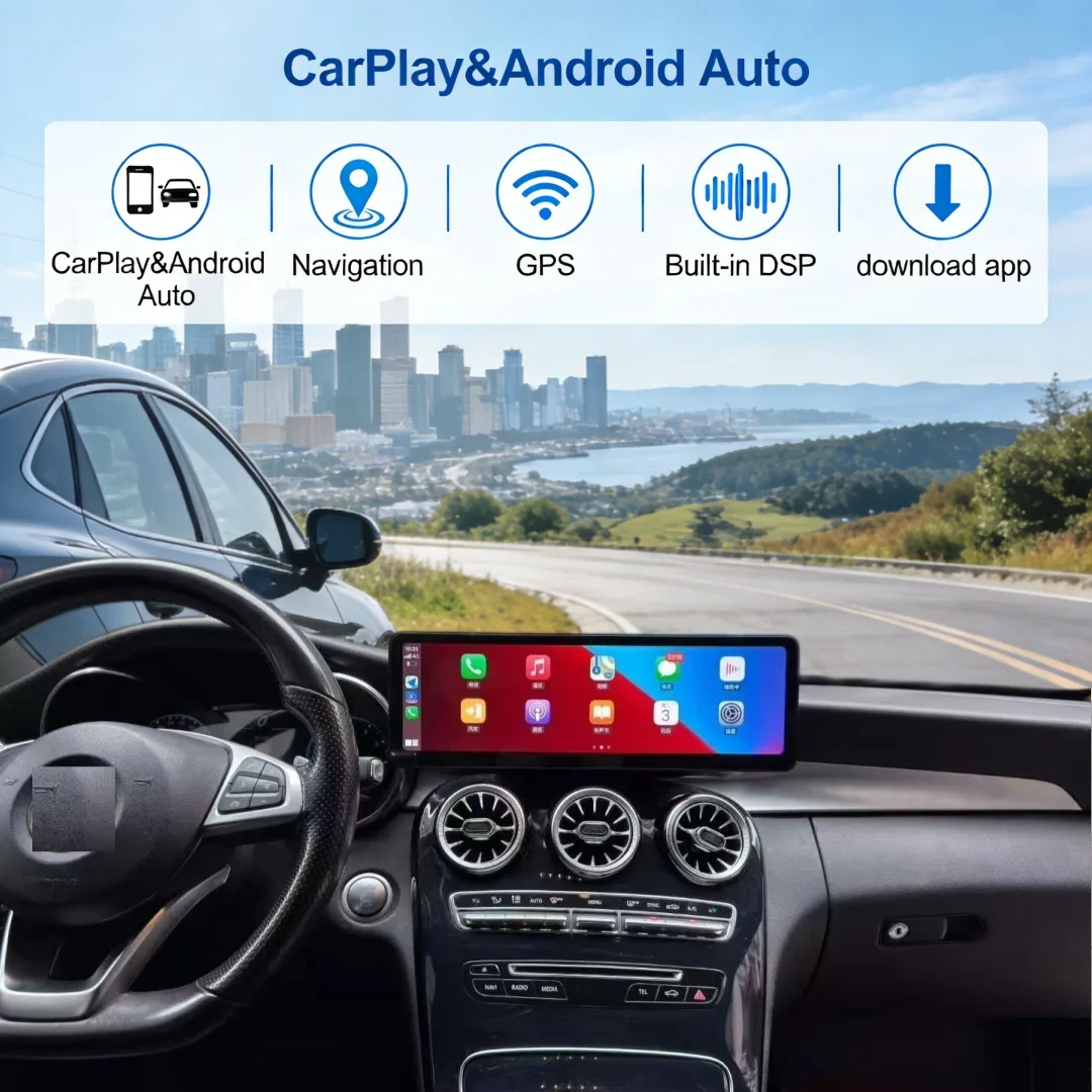 

14.9 inch For Benz C Class GLC X253 W204 W205 2008-2021 Android Stereo Auto Radio Wireless Carplay Navi Multimedia Video Player
