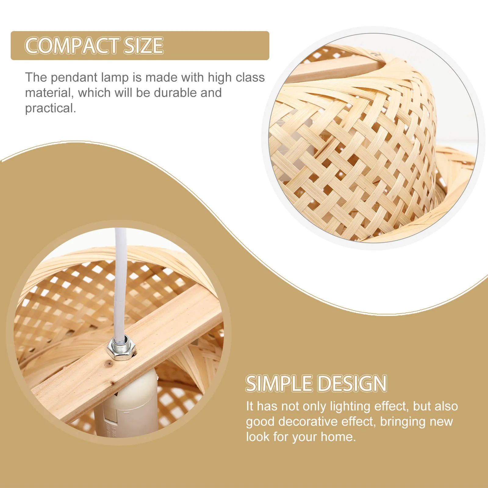 

Bamboo Woven Pendant Light Ceiling Lampshade Simple Hanging Restaurant Decor Structure Bamboo Chandelier