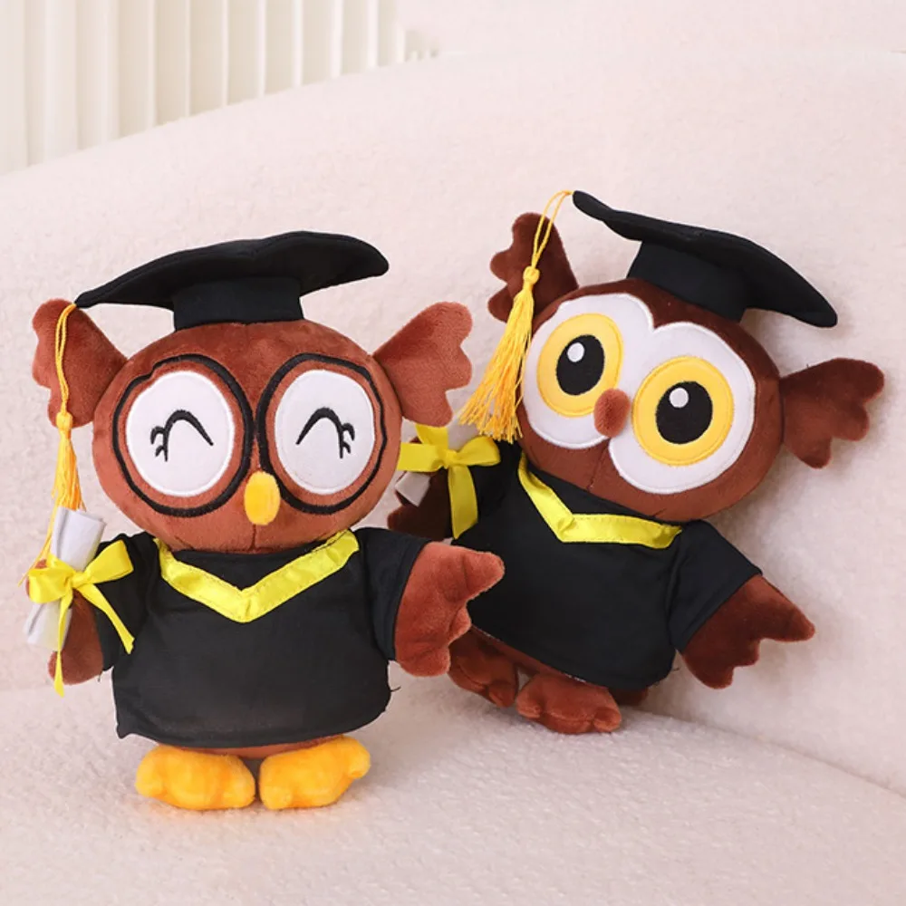 Cartoon Doctor Owl Plush Toy Plush Dolls Soft Graduation Gift Toy Brown Creative Cute Doctor Bear Plush Doll Students