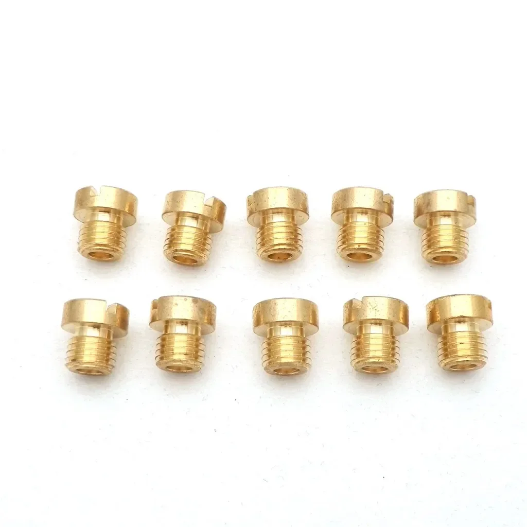 10pcs Carburetor Main Jet M6 M5 6mm 5mm Thread for DellOrto BGM Motoforce Carburetor Injector Nozzle Size 50-200