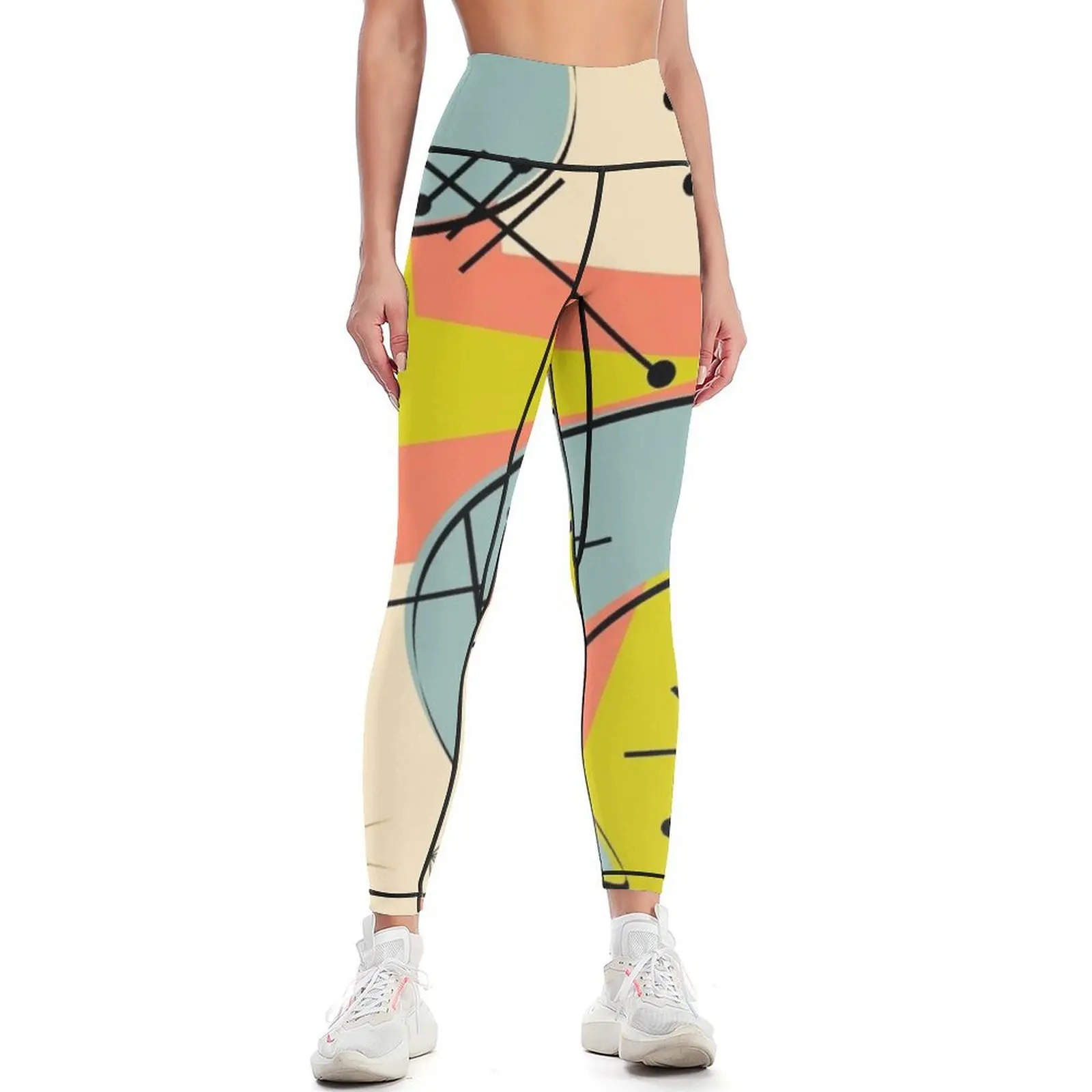 

Atomic Inspired Boomerang Design Leggings Fitness's gym clothes legging gym Womens Leggings