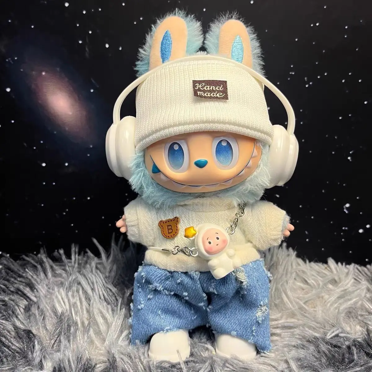 

For 17cm Labubu Clothing Macaron Sports Set 3.0 Labubu Clothes Outfit Headphone Hat Pendant Pants DIY Doll Accessories Gift Toy
