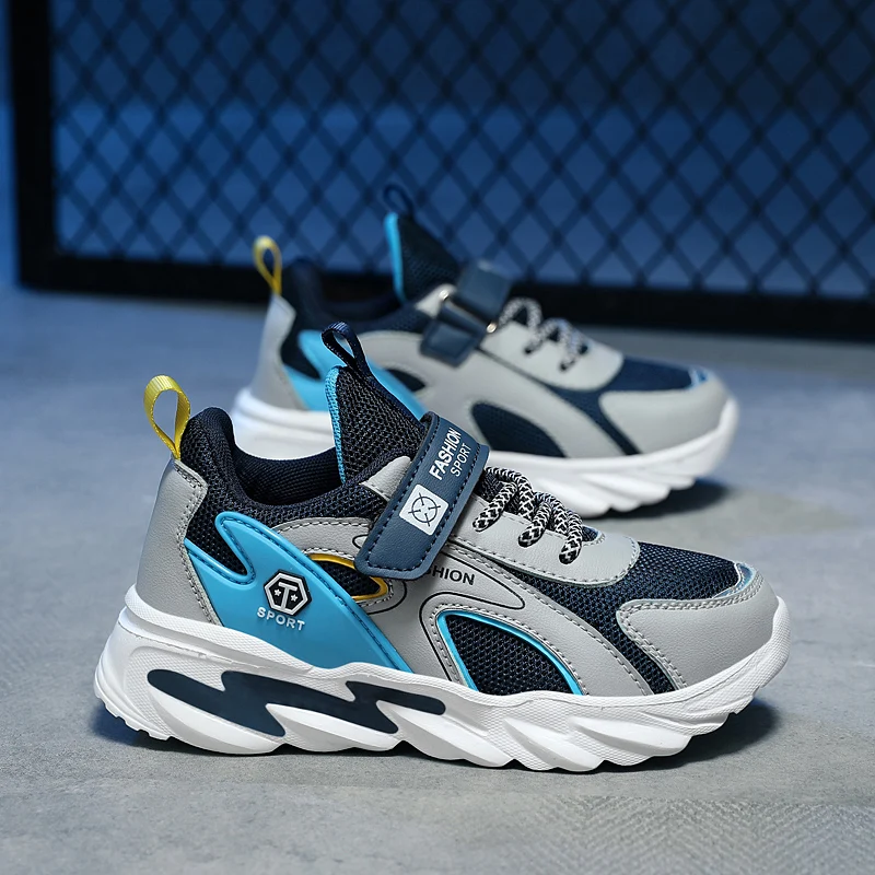 زوج من الأحذية الرياضية الشبكية للأطفال للفصول الأربعة، أحذية كاجوال مريحة ومسامية، مقاس 28-40، YY-F858