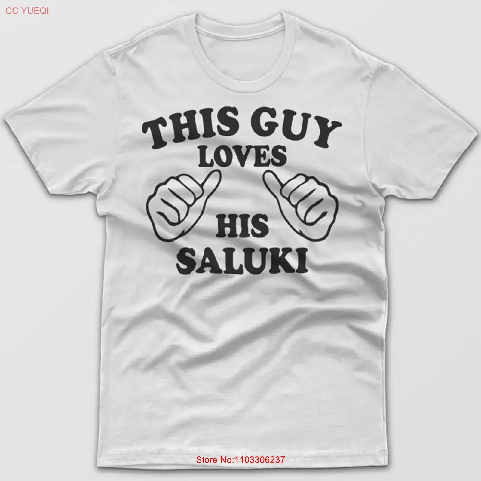 Camiseta genial con la frase 'ESTE CHICO AMA A SU SALUKI', idea de regalo para dueños de perros, estilo vintage, unisex, ropa de diseñador, versátil, elegante para hombre.