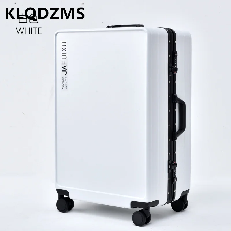 KLQDZMS 20 "24" 26 Inch New Suitcase ABS + PC Men's Boarding Box Women's Aluminum Frame Trolley Case with Wheels Rolling Luggage