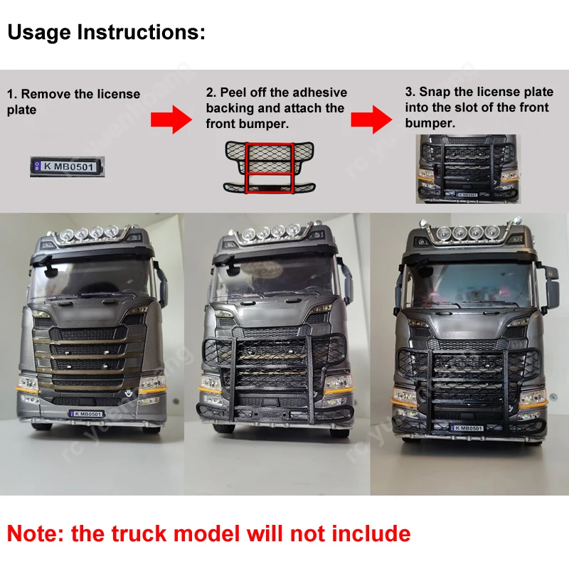 1 قطعة المصد الأمامي البلاستيكي/بار الثور ل Huina 501d 770S RC نموذج شاحنة ثقيلة مقلد حماية الحرس ترقية أجزاء الديكور #6