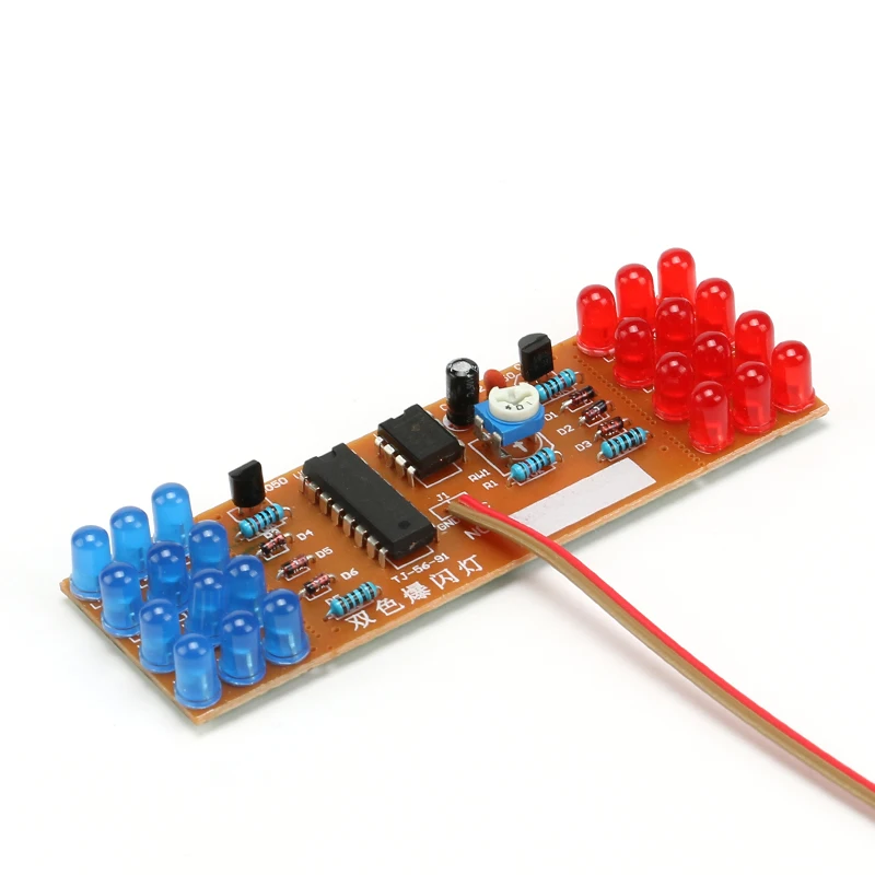 5Pcs/1pc NE555 + CD4017 Red/Blue Dual-Color Strobe Light Kit Electronic Project Fun DIY Components
