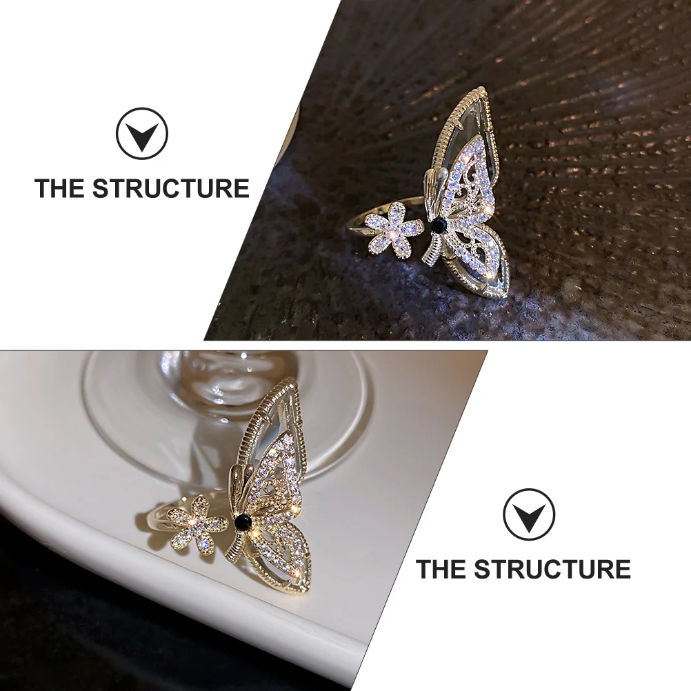 ダイヤモンドクリスタルリングリングナックルパーティーアクセサリーカフ亜鉛合金モデリング愛好家フィンガーバンド