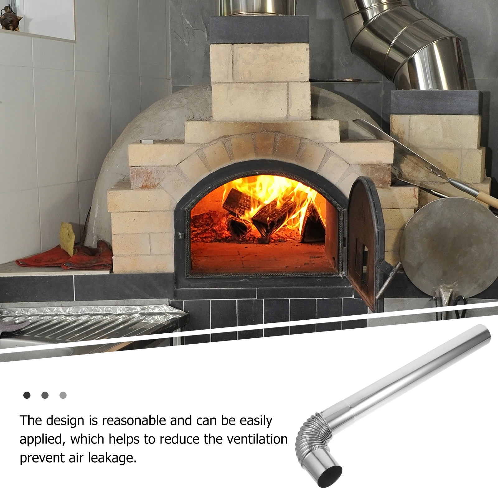 

1Set Metal Chimney Flue Exhaust Flexible Stainless Steel Duct for Stove Fireplace Boiler Home Heating Vent System