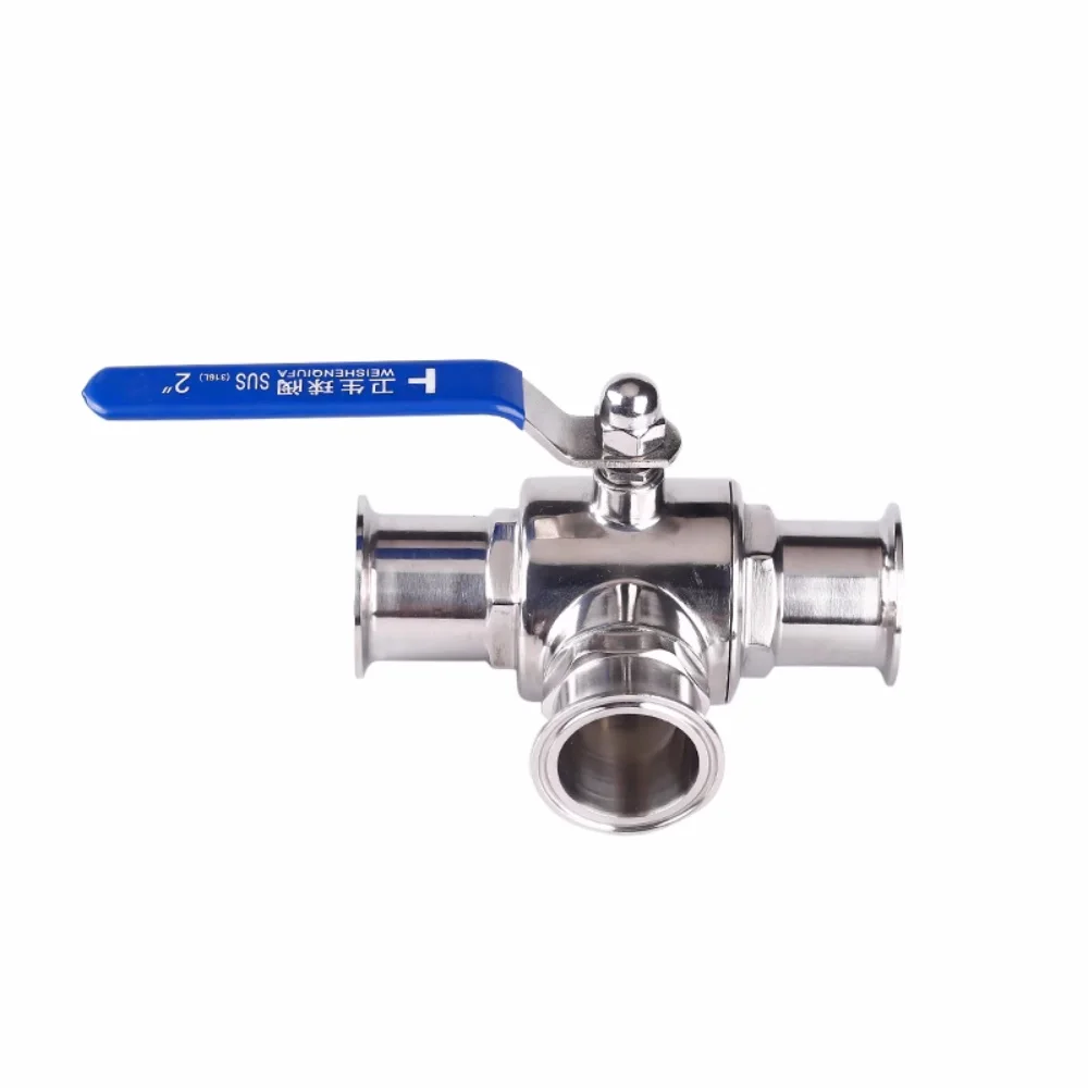 clamp-Φ51mm-od64mm-three-way-ball-valve-304-stainless-steel-sanitary-manual-clamp-t-shaped-directional-ball-valve