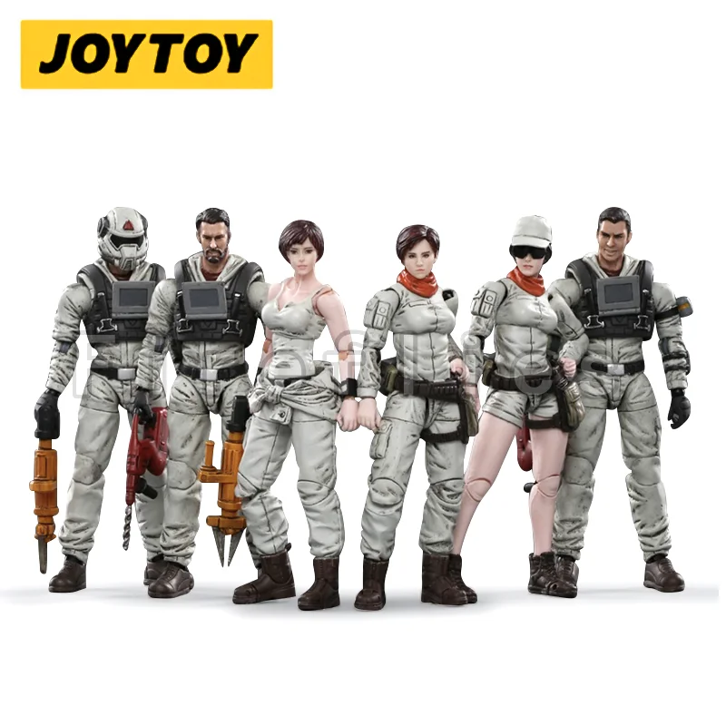 

Фигурка JOYTOY 1/18 (6 шт./компл.) Mech Maintenance Team A, коллекция аниме, модель игрушки в подарок