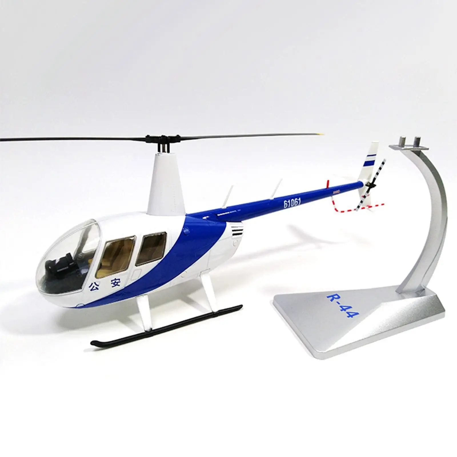 

1/32 Scale ROBINSON R44 Helicopter Model with Dispaly Stand Collectables Gifts Home Ornaments White