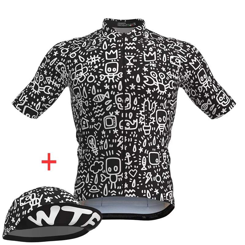 NEW Men\'s Black Cycling Jerseys Bike Kit Shirt Short Sleeve Sets Bicycle Clothing Bib Pants Ride Wear Maglia