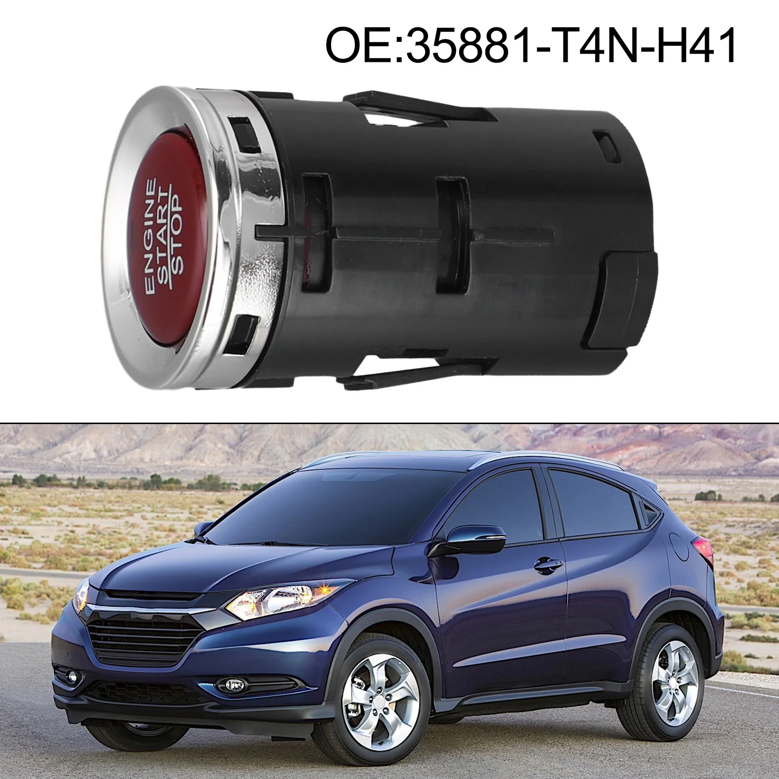 

Автомобильный аксессуар, кнопка запуска и остановки, кнопка 2016-2018, материал ABS, простая установка, недеформированная для HR-V, для Honda