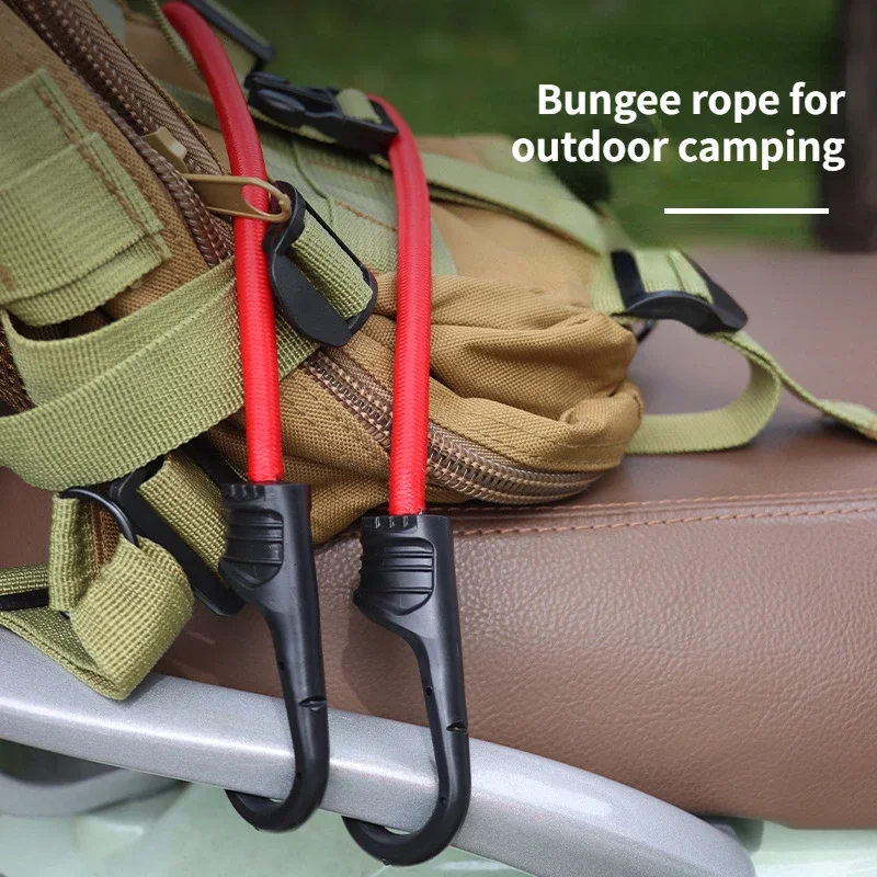

Outdoor Hook Elastic Elastic Rope Luggage Strapping with Tent Rope Hook Camping Clothesline Bicycle Hook Rope Bicycle Accessory