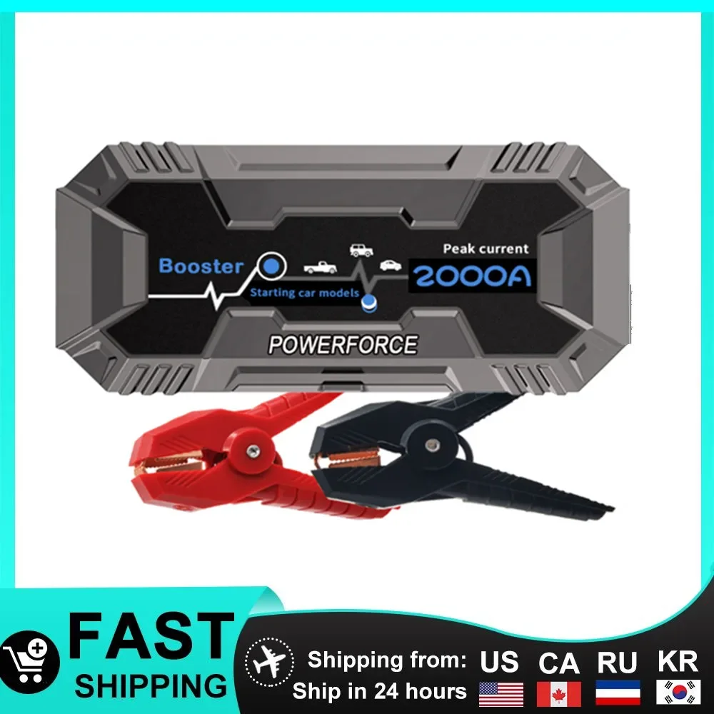 COSSIFTW Car Jump Starter 20000mAh 2000A Peak Current Jump Start with Flashlight jump pack Safety Cables with USB Quick Charging