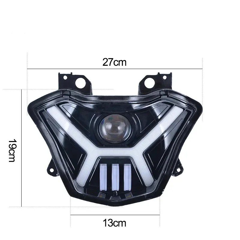 High Performance Motorcycle LED Black Front Headlight with Hi/Lo Beam for K awasaki Z650 / V ersys X 300