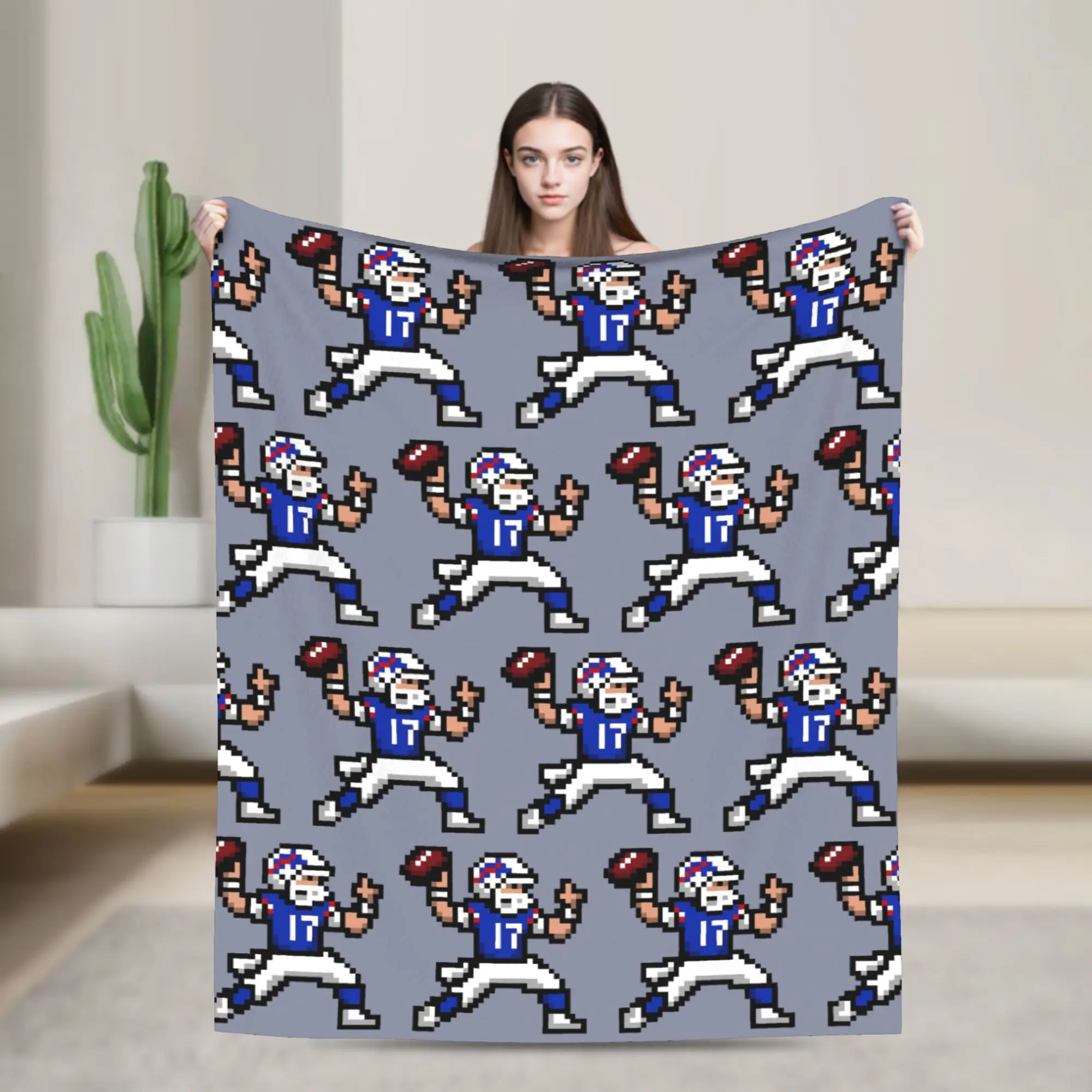 Josh Allen Blanket Fleece Print  Multi-function Lightweight Throw Blanket for Home Bedroom Bedding Throws
