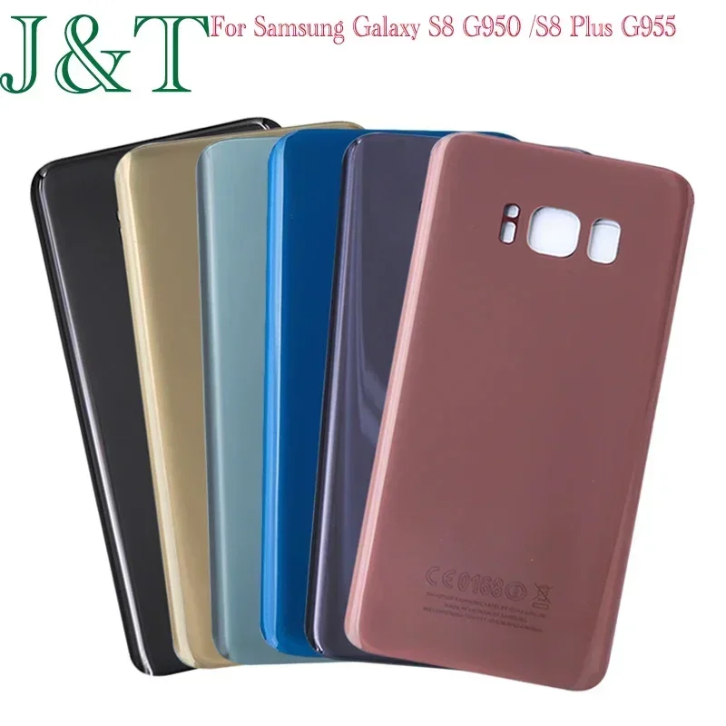 جديد لسامسونج غالاكسي S8 G950 G950F البطارية الغطاء الخلفي الباب الخلفي S8 زائد G955 G955F الزجاج لوحة الإسكان استبدال