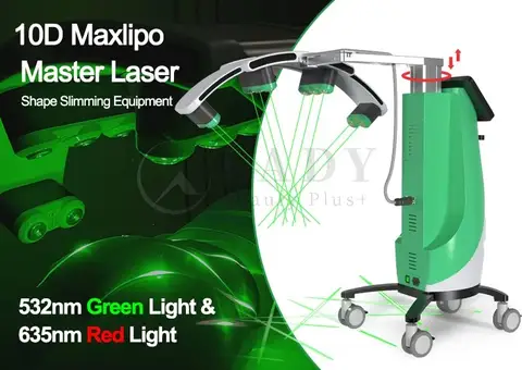 Hot Sales 10D Max Green Red Emerald laser Light Weight Loss Fat Burning Reduce Cellulite 532nm635nm Diode Lamp Laser Machine