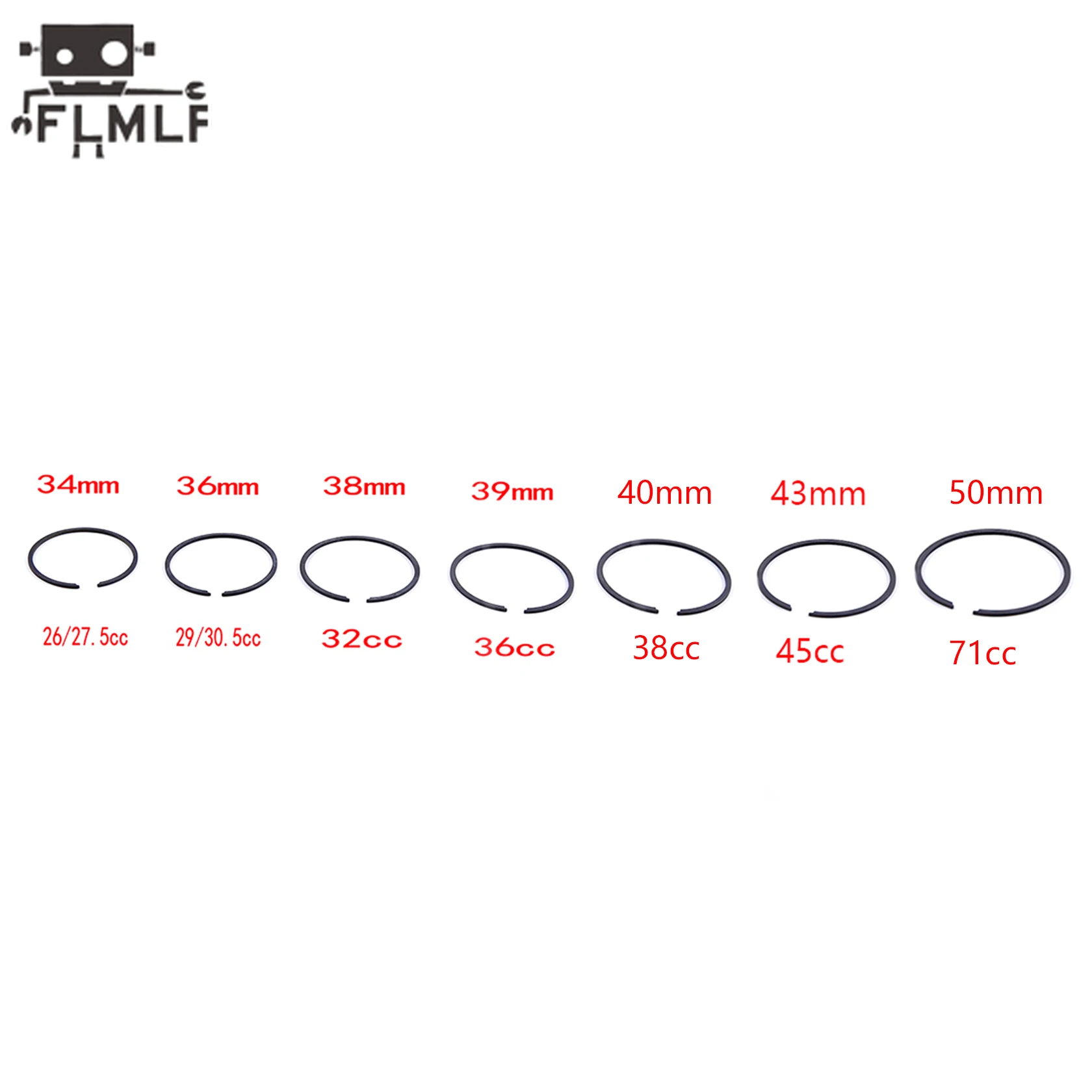피스톤 링 또는 34-50mm 피스톤 키트 26cc-71cc 제노아 CY용 1/5 Hpi 바하 로이스 5ive-T DBXL FG MCD DTT QL DTT 로반 엔진 부품