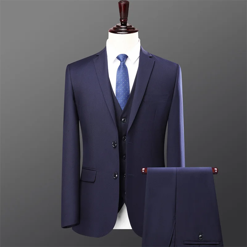 

Men Korean Style Suit 2 Piece Set Wedding Groom Tuxedo Spring Autumn New Fashion Casual Slim Fit Blazer Pants Outfit