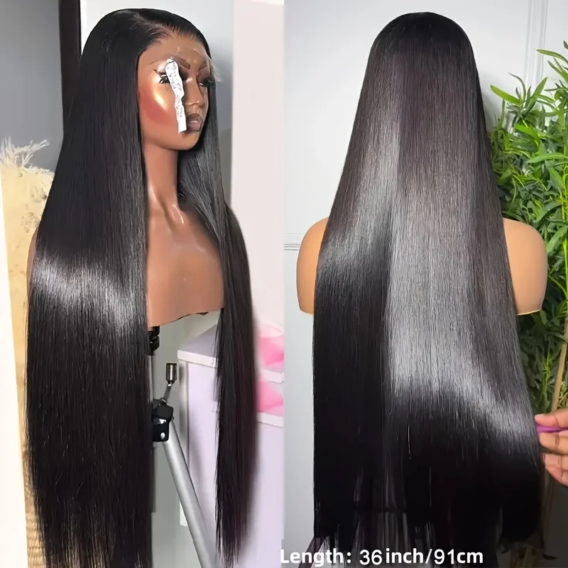 

200Density Brazilian 30 40Inch Bone Straight 13x4 13x6 HD Lace Frontal Human Hair Wigs Glueless Wig Ready to Wear Suitable for w
