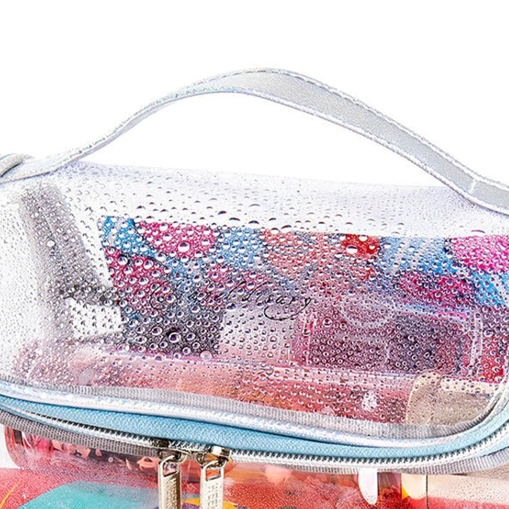 

Portable Makeup Storage Bag High Capacity Travel ganizer Reflective Transparent Storage Bag Outdoor Use
