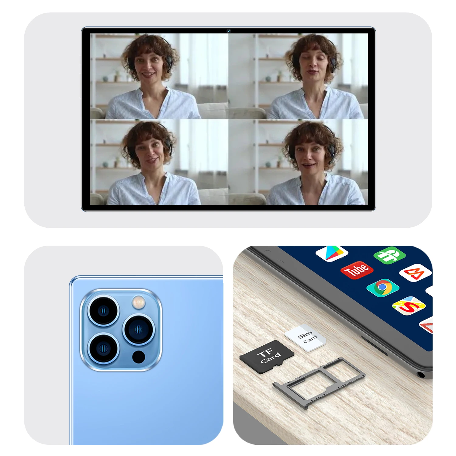 Global version P37 Android Tablet 4GB RAM+64GB ROM Octa core Dual Camera Dual SIM Card 5000mAh Battery