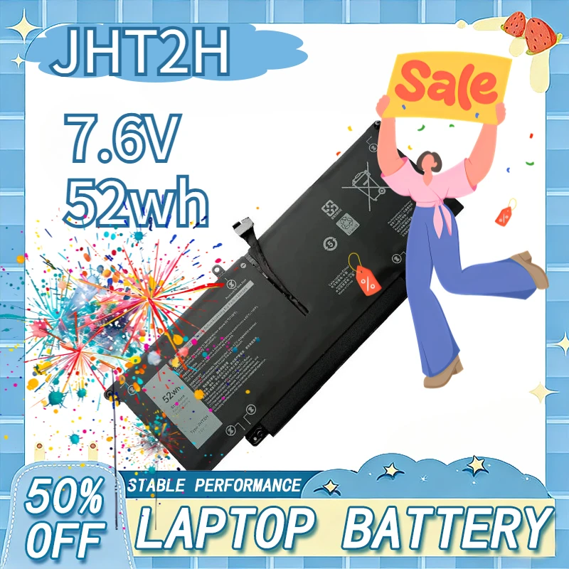 

52Wh JHT2H Replacement Laptop Battery for Dell Latitude 7310 7410 7410 Chromebook Enterprise Series P34S001 Y7HR3 35J09 4V5X2