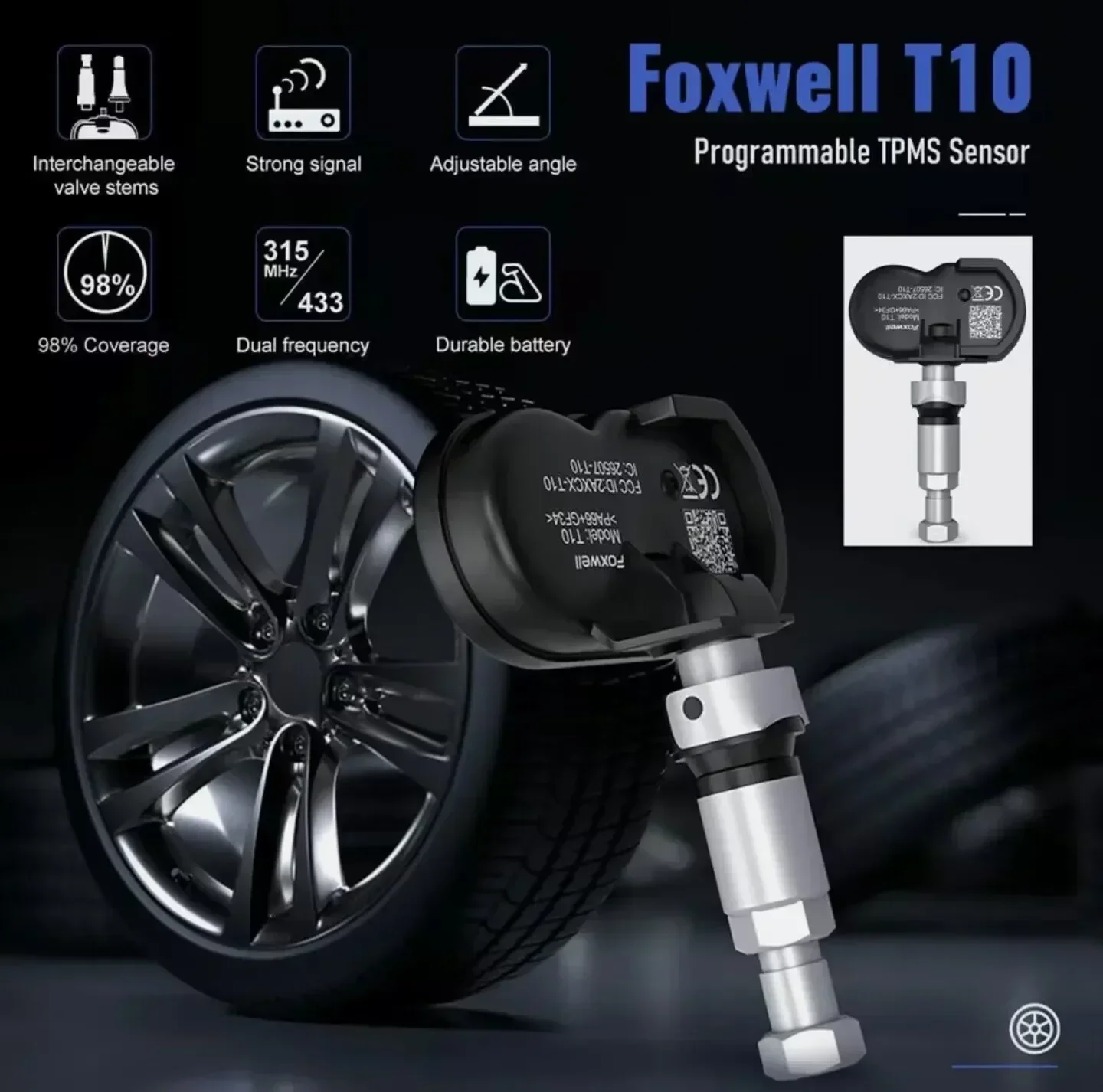 A+++ Foxwell T10 MX-Sensor TPMS 2 in 1 433MHz 315MHZ OE Universal Activate Programming Tire Pressure Monitor Test Repair Tools