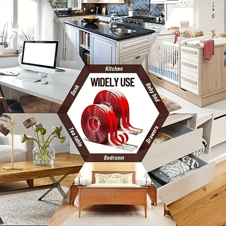1PC Thickened Transparent Anti-Collision Strip Table Corner Protection Pad Invisible Barrier for Home Safety