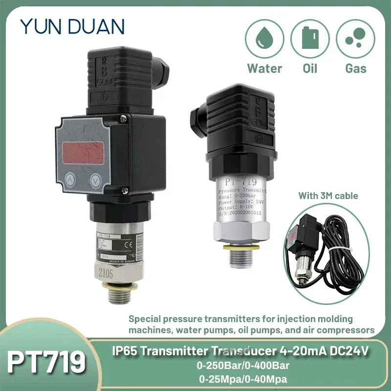 

Ceramic Pressure Transmitter Water Gas Oil Hydraulic Pressure Sensor Injection Molding Machine Sensor 4-20mA 0-10V 40Mpa DC24V