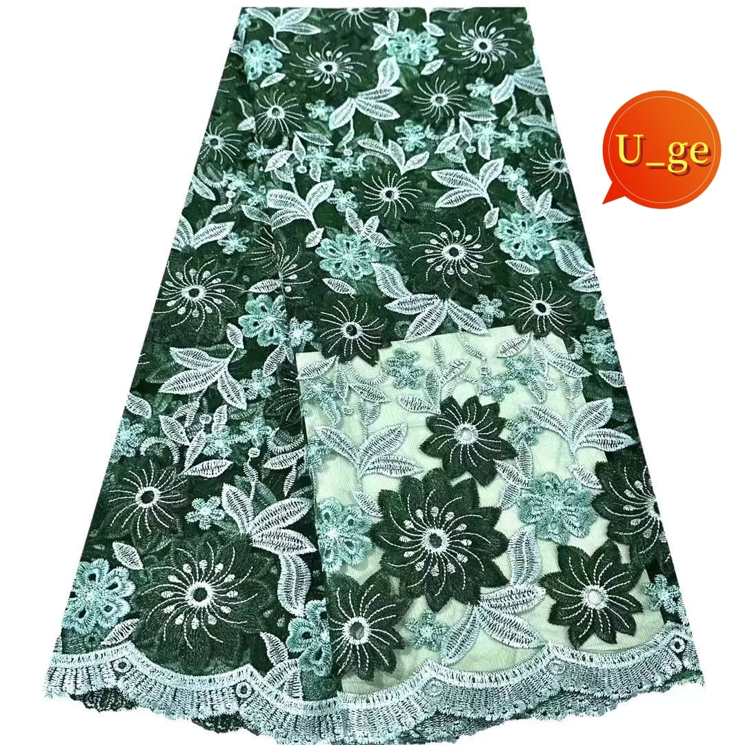 

5Yards 2024 Latest Best Quality Delicate Austria Very Soft Embroidered Tulle lace Fabric For Party Evening Dress U_GE5838