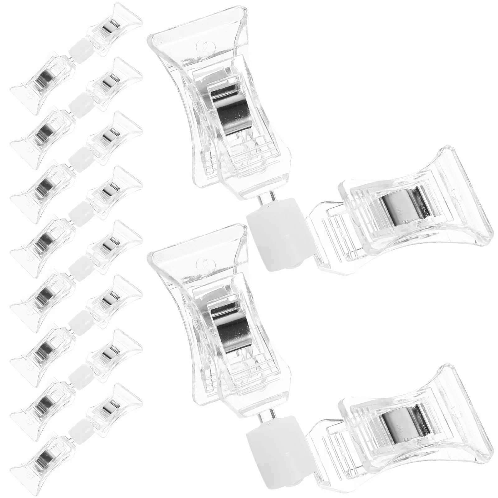 10 Pcs Advertising Double-headed Clip Sign Holder Price Display Clips Supermarket Tag Labels Small Mini Plastic Clear