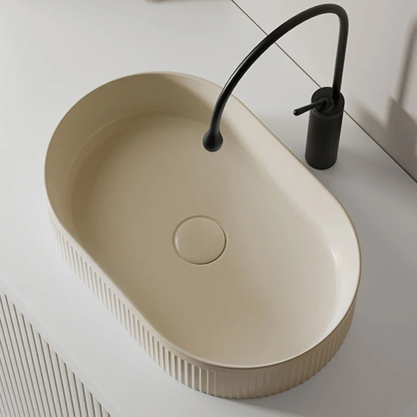 Nordic Ceramic Tabletop Basin Small Household Bathroom Balcony Art Washbasin Countertop Sink Modern And Minimalist Wash Basin