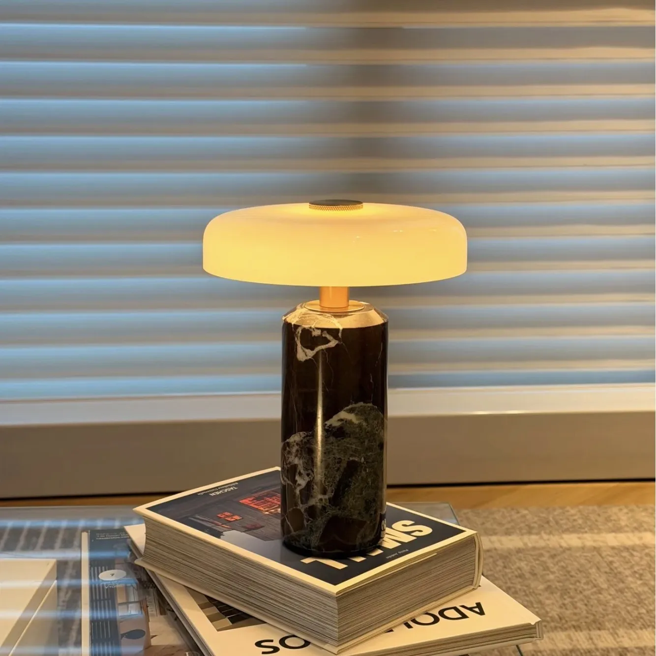 Modern LED Danish Portable Marble Table Lamp Rechargeable Desk Lamp for Bedroom Living Room and Study Night Light