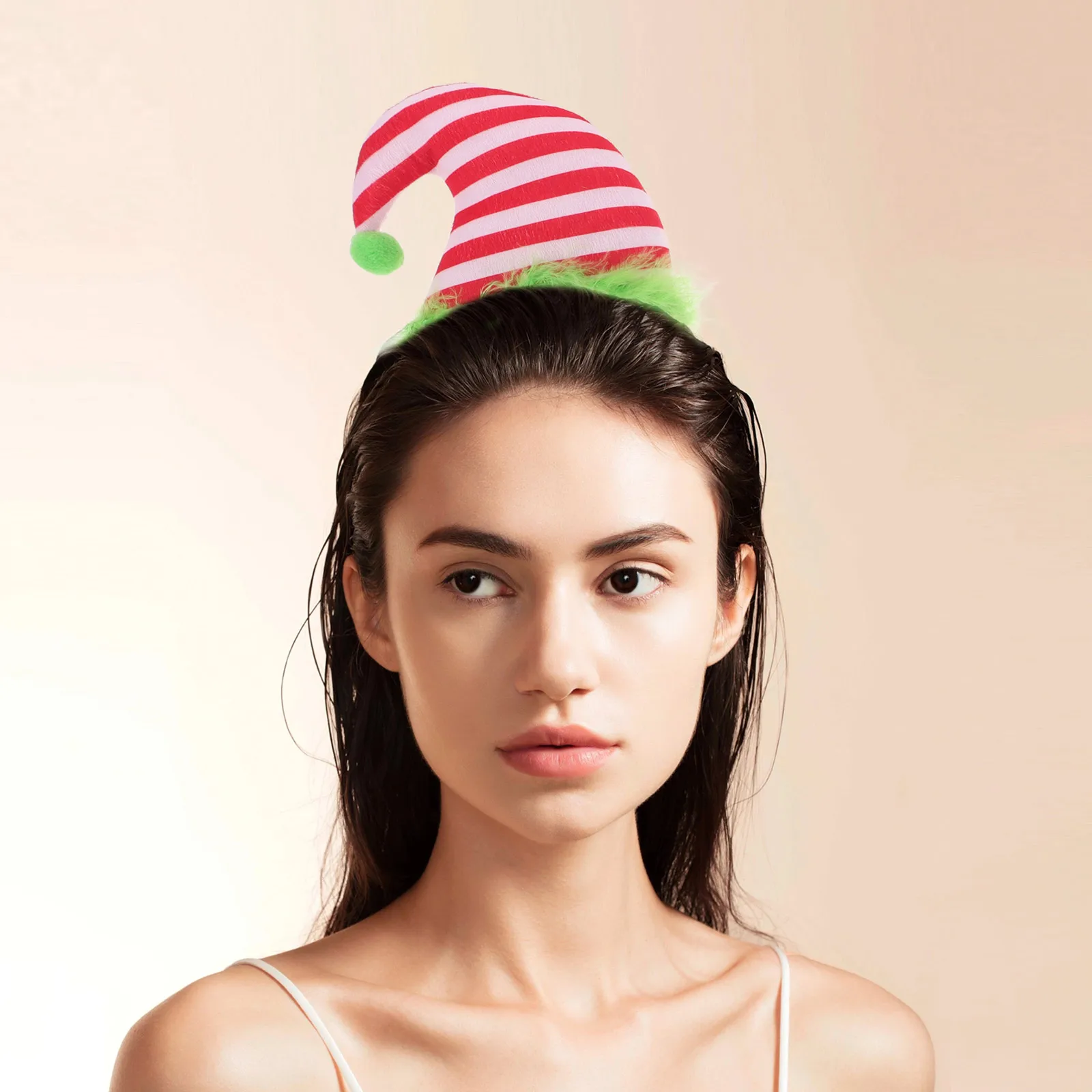

3 Pcs Christmas Hat Hair Accessories Elf Hoops Cartoon Headband Ear Party Fabric Cute Headwear