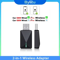 2025 New Wireless Android Auto Adapter Wired to Wireless Carplay Smart Box USB Plug and Play Online Upgrade WiFi auto connection