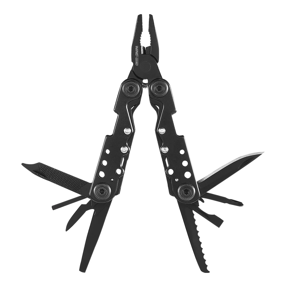 Black Stainless Steel Multitool Multipurpose Pocket Screwdrivers Knives File Pliers Multi Tool