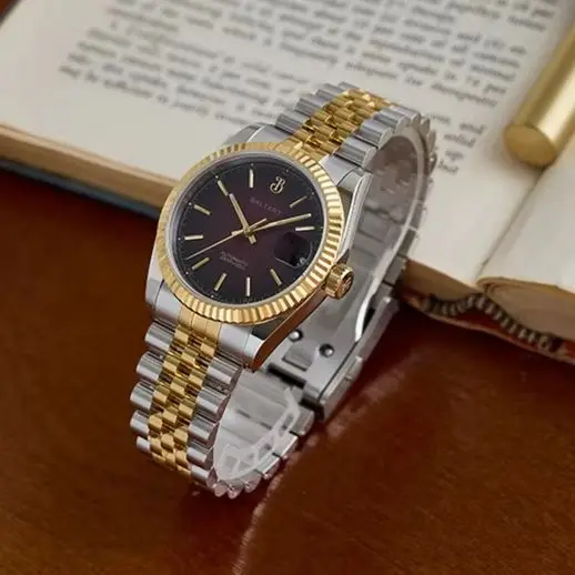 Baltany Men Automatic Watch 36mm Mechaical Wristwatch Sapphire Mirror 100M Waterproof C3 Luminous NH35