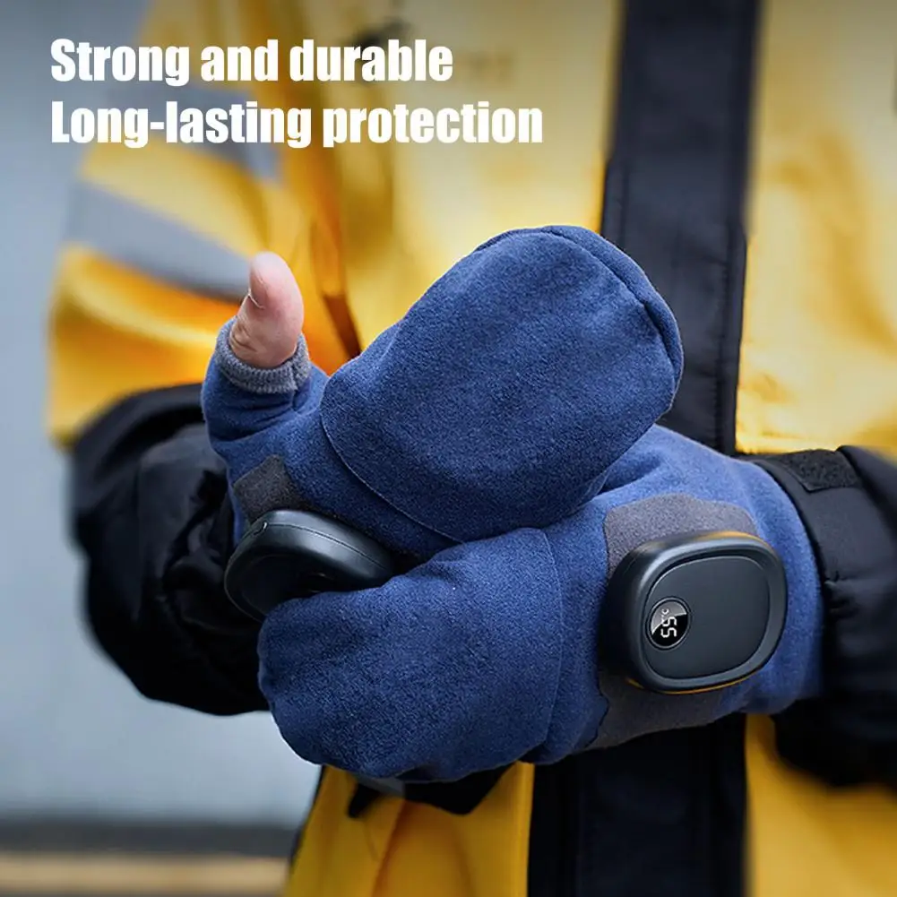 

1 пара перчаток с подогревом, умный термостат, быстрый нагрев, перезаряжаемые грелки для рук, перчатки с электрическим подогревом для работы, езды на велосипеде